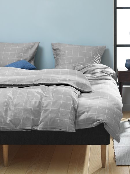 Flannel duvet cover set THERESA Double grey