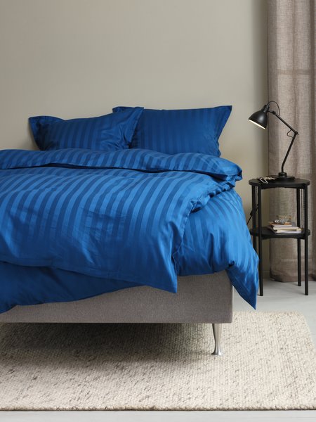 Sateen duvet cover set NELL Single cobalt