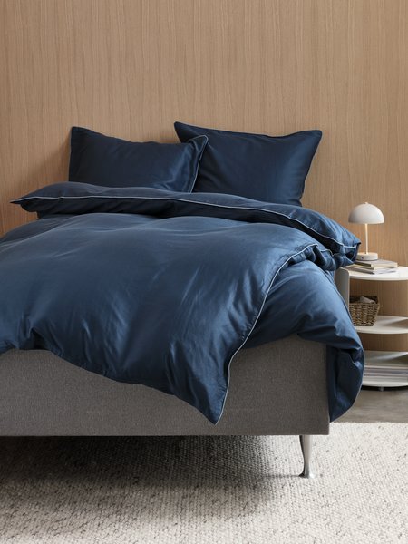 Sateen duvet cover set SANNA Double dark blue