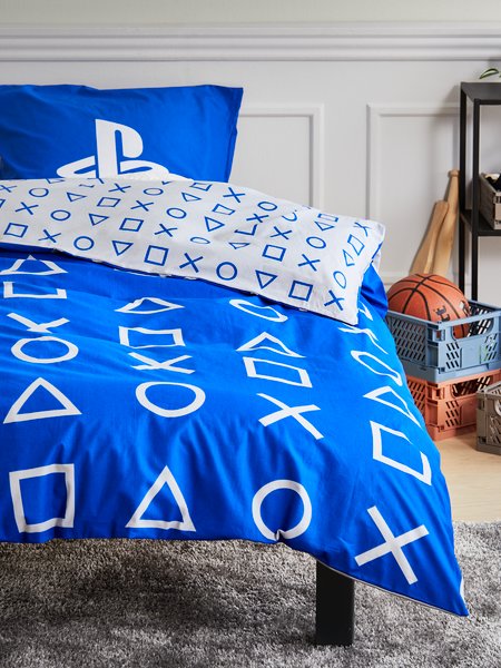 Sengesett PLAYSTATION 140x200 blå
