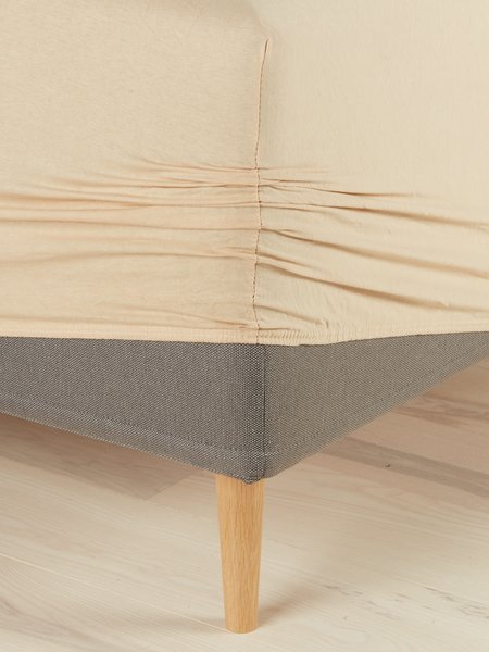 Drap-housse en jersey JETTE 180x200x35 sable