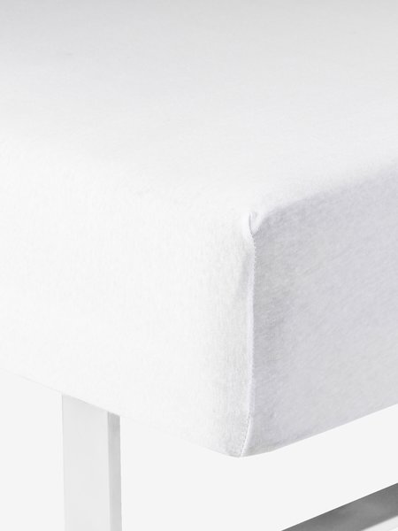 Jersey Fitted sheet JETTE Double/King white