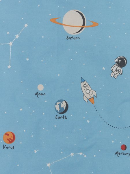 Junior påslakanset SPACE 115x135 blå