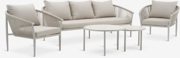 Loungesett KIRKENES 5 seter beige