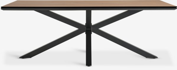 YPNASTED L215 table naturel + 4 ILDERHUSE chaises noir