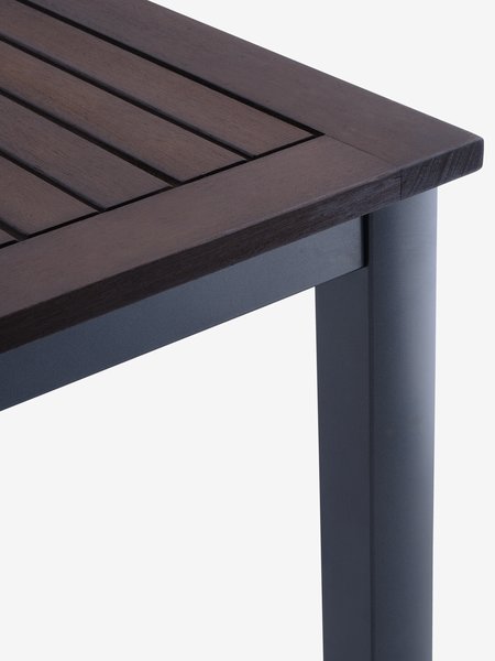 YTTRUP L210/300 tafel hardhout + 4 AIDT stoelen zwart