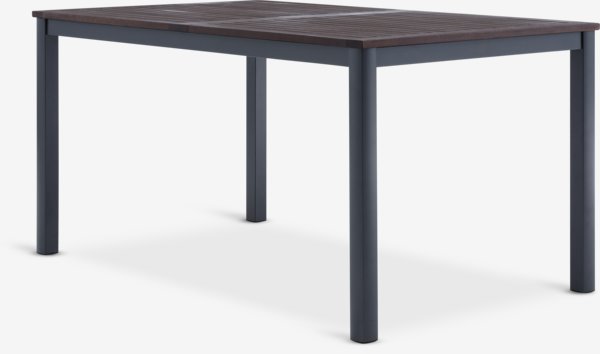 Table YTTRUP L150 bois dur +4 chaises MADERNE empilable gris