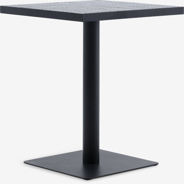 Table bistrot STENUNGSUND L60 gris + 2 chaises TAGMARK noir