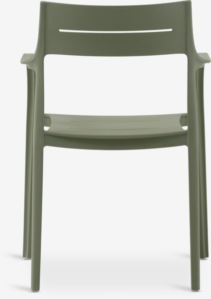 Table LANGET L207 noir + 4 chaises INGSTRUP empilable vert