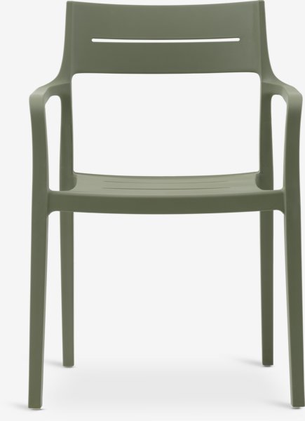 Table LANGET L207 noir + 4 chaises INGSTRUP empilable vert