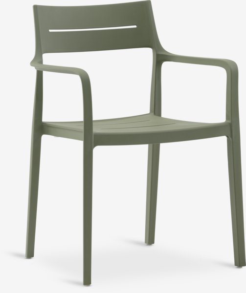 LANGET L207 table noir + 4 INGSTRUP chaises vert olive