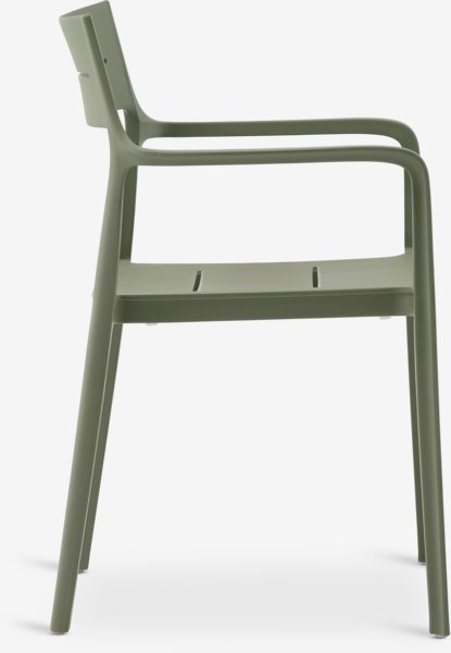 LANGET L207 table noir + 4 INGSTRUP chaises vert olive