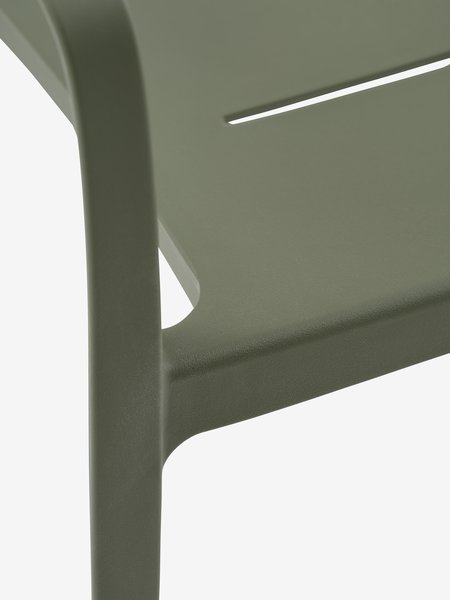 LANGET L207 table noir + 4 INGSTRUP chaises vert olive