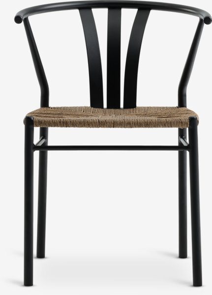 Table bistrot STENUNGSUND L60 gris + 2 chaises TAGMARK noir