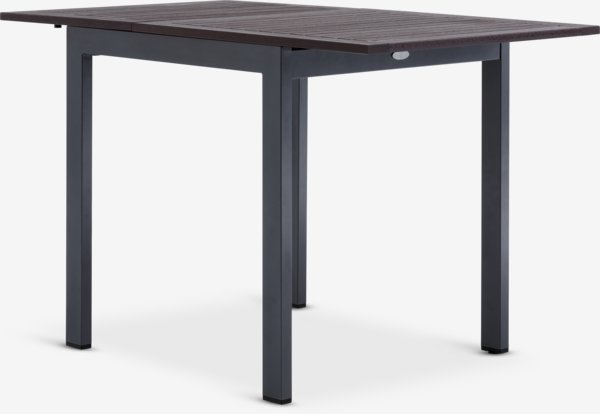 Table YTTRUP L75/126 bois dur + 4 chaises MADERNE gris