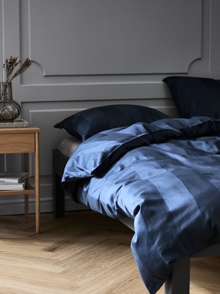 Sengetøj BARBO satin 140x220 mørkeblå