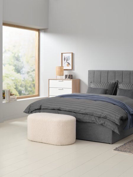 Bed frame HASLEV King dark grey