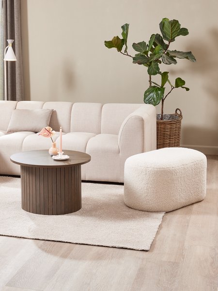 Canapé ALLESE méridienne gauche tissu beige