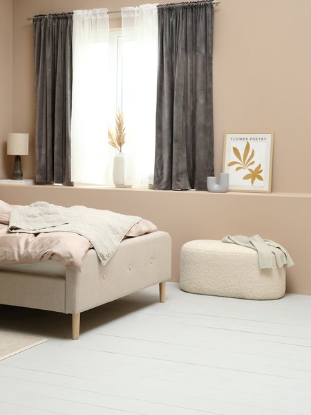 Cadre de lit KONGSBERG 140x190 tissu beige