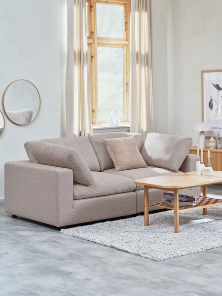Canapé modulable LYBY 2 personnes tissu sable