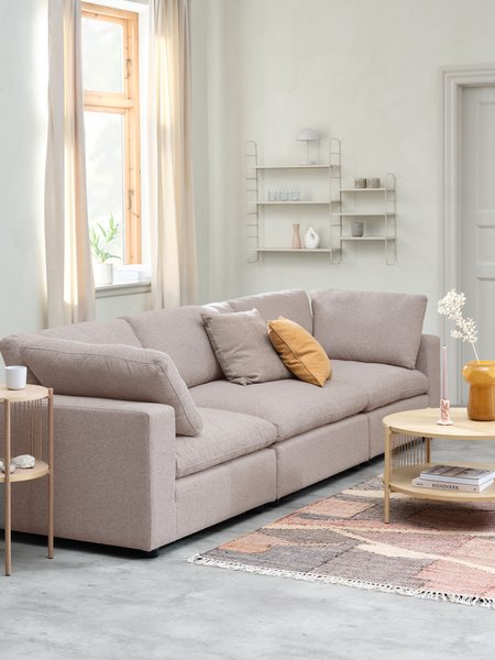 Modular sofa LUNDBY 3 seater sand fabric