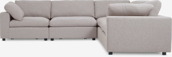 Modulaire bank LUNDBY 5pers. hoek zand stof