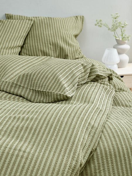 Seersucker-Bettwäsche SYNNE 140x200 grün