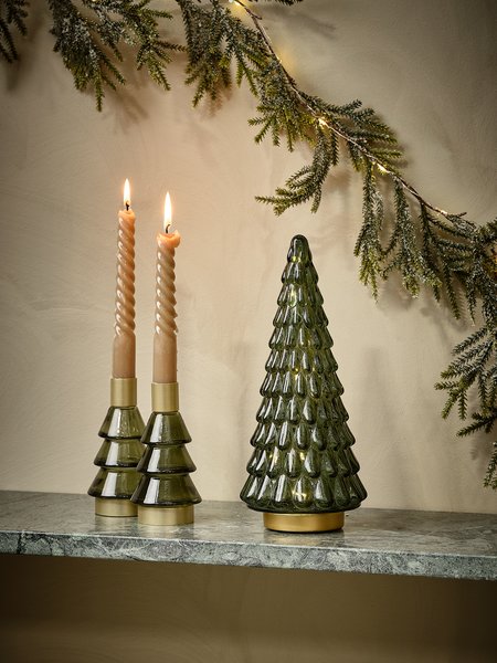 Juletræ MODGUNN glas H26cm m/timer