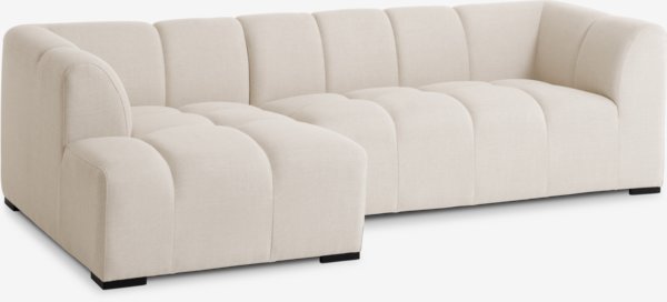 Sofa m/sjeselong ALLESE venstre beige stoff