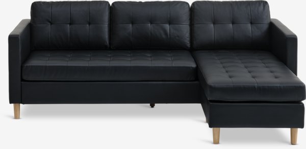 Sofa FALSLEV Chaiselongue Kunstleder schwarz