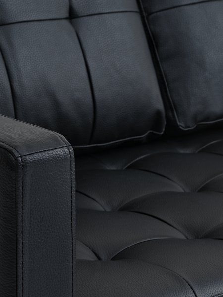 Sofa FALSLEV Chaiselongue Kunstleder schwarz