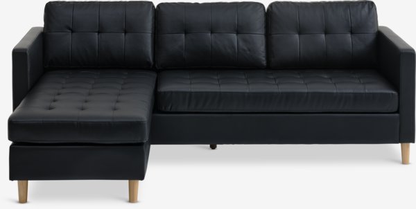 Sofa FALSLEV Chaiselongue Kunstleder schwarz
