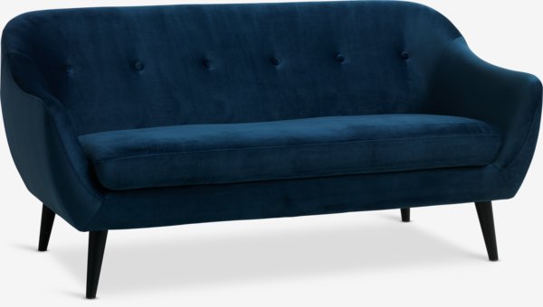 Sofa EGEDAL 2.5-Sitzer Samt dunkelblau