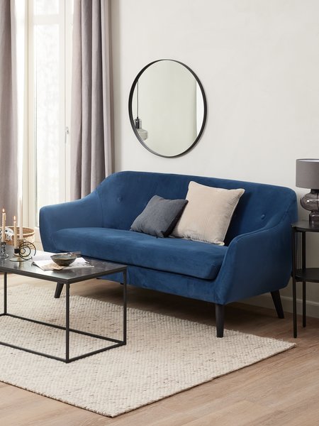 Sofa EGEDAL 2.5-Sitzer Samt dunkelblau