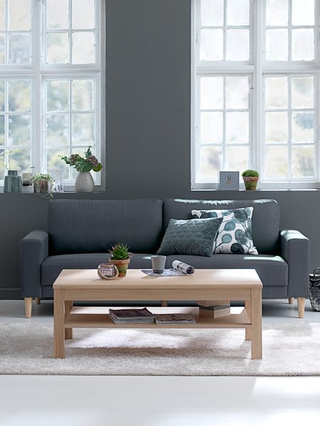 Sofa EGENSE 3 seater dark grey fabric