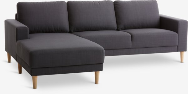 Sofá EGENSE chaise longue gris oscuro