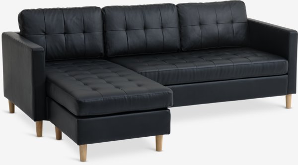 Sofa FALSLEV Chaiselongue Kunstleder schwarz