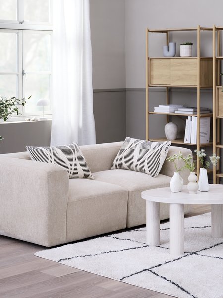Divano componibile SKEJBY 2 posti tessuto color sabbia