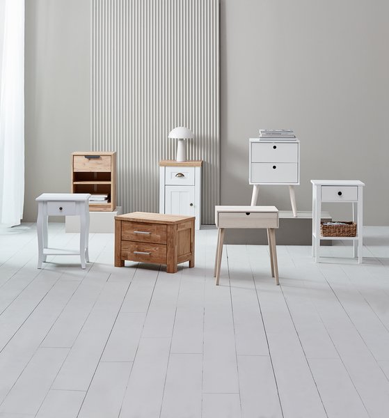 Table de nuit OLLERUP 2 tiroirs chêne JYSK