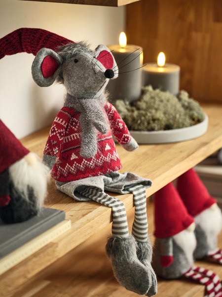 Christmas mouse GYLVE H67cm grey