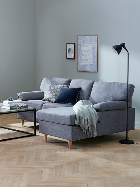 Sofa GEDVED chaise longue grey