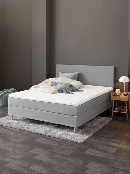 Boxspring 140x200 VEKSA PC75 grijs-23 DREAMZONE