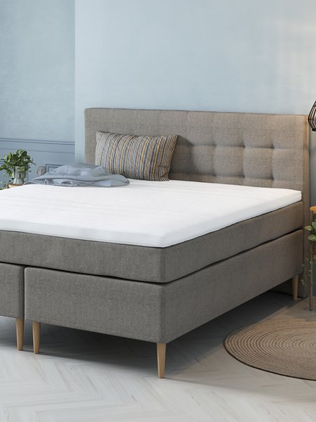 Boxspringbett 180x200cm GOLD C110 grau-21 Memory