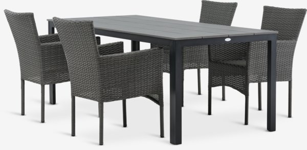 MARIELYST L205 table + 4 AIDT chair grey