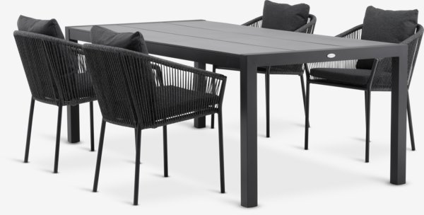 HAGEN L214 table + 4 BRAVA chaises gris