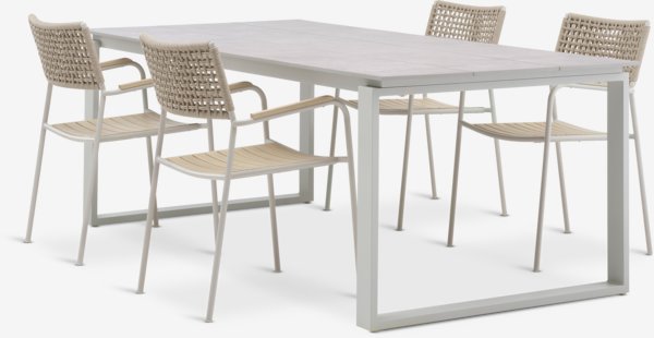 SONNERUP L215 table + 4 AJSTRUP chair beige