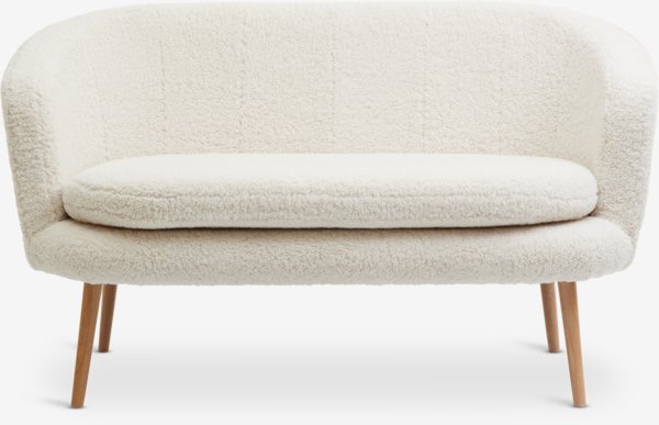 Sofa GISTRUP 2-Sitzer Teddyplüsch off-white