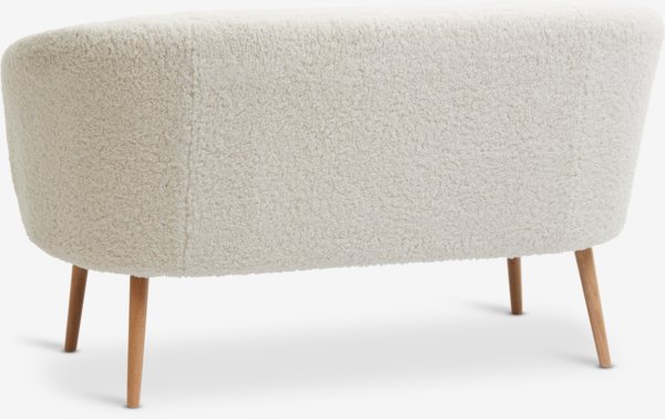 Sofa GISTRUP 2-Sitzer Teddyplüsch off-white