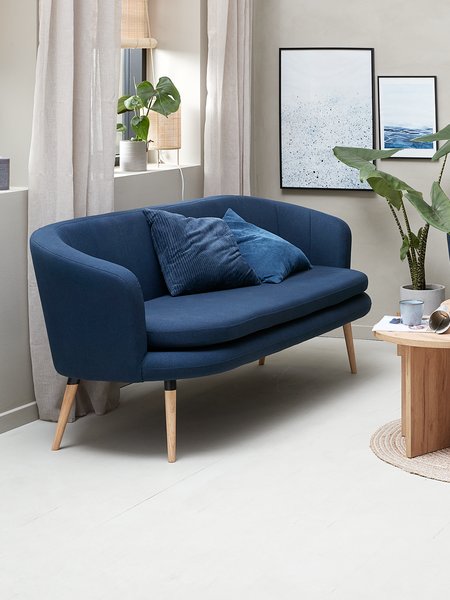 Divano GISTRUP 3 posti tessuto blu scuro