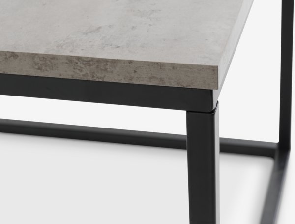 Hjørnebord DOKKEDAL 60x60 betongfarget